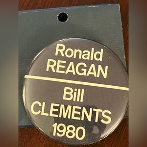 Reagan Clements - Blue Political Button / Pin - Vintage 1980 - Historical